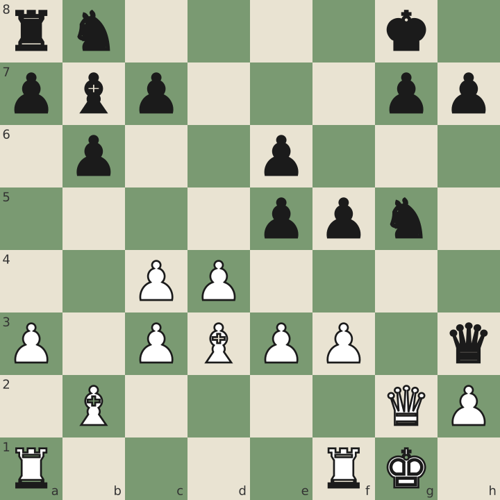 Exercise from the player's own game: White to play, move 21