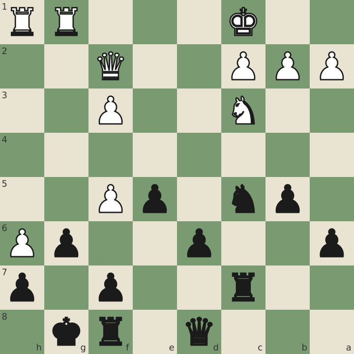 Exercise from the player's own game: Black to play, move 23