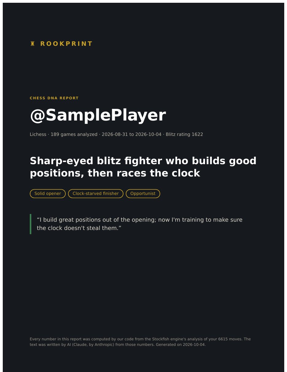 Cover of the report: Sharp-eyed blitz fighter who builds good positions, then races the clock